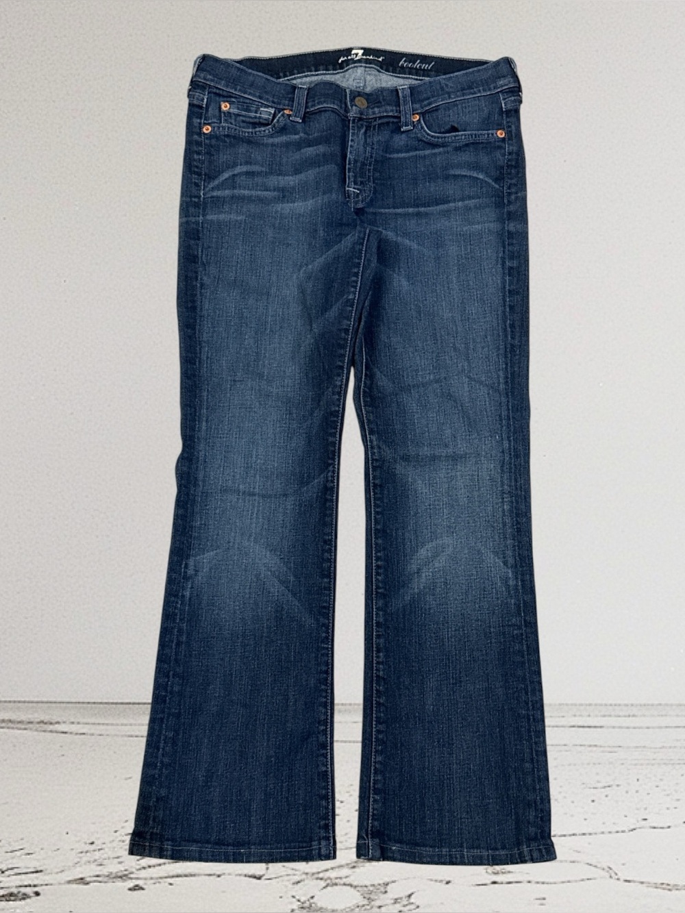 7 for All Mankind Women's Mid-Rise, Medium Wash Bootcut Jeans Blue, Size 29
